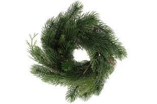 Венок новогодний 25*25см из искусственной зеленой хвои (743-781) 743-781 фото