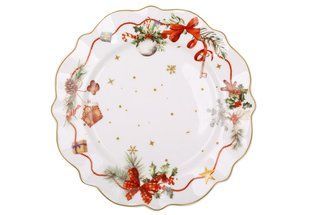 Тарілка порцелянова Christmas Ribbon 21*21*2.4см, (498-354) 498-354 фото