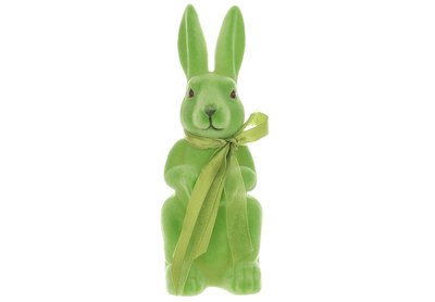 Фігурка декоративна Великодній Кролик з флоковим напиленням 6*18 см (24 шт.) зелений лайм (113-172) 113-172 фото