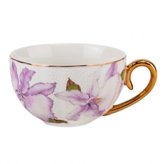 Чашка керамическая с блюдцем Ceramic Grace 200мл., 9*11*5.5см., рандомный выбор дизайна (9217-011) 9217-011 фото