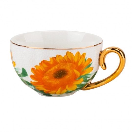 Чашка керамическая с блюдцем Ceramic Grace 200мл., 9*11*5.5см., рандомный выбор дизайна (9217-011) 9217-011 фото