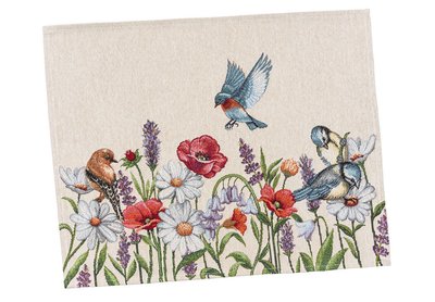 Серветка гобеленова "Птахи у квітах" 37*49 см, текстиль ( 1229-49 RUNNER) 1229-49 RUNNER фото