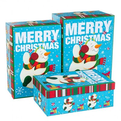 Набір із 3 коробок "Новорічний сніговик" 28*20*11 (8210-003) 8210-003 фото