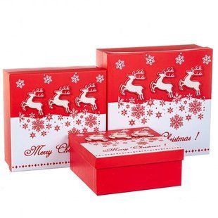 Набор из 3 коробок "Олени" 28*28*11 (8211-013) 8211-013 фото