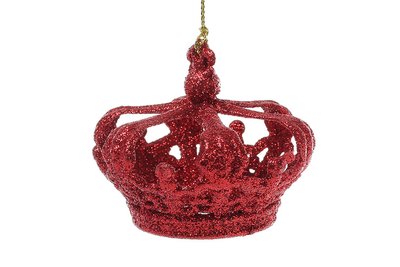 Ялинкова прикраса Корона 8 см, колір — червоний, у пакованні 45 шт. 788-425 788-425 фото