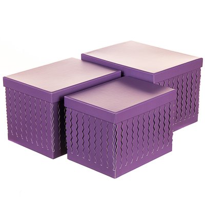 Набір коробок "Zigzag" (прямокутник фіолетовий) 3шт. (0096JA-A) 0096JA-A фото