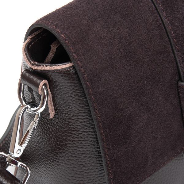 Классическая женская сумка из натуральной кожи и замши ALEX RAI 1563 brown ALEX RAI 1563 brown фото