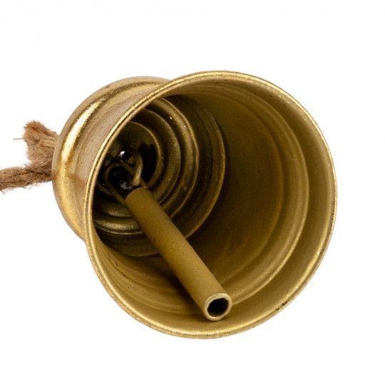 Декоративна підвіска Дзвіночки Christmas bells (6 шт.) 56 см, метал, джут (6033-025) 6033-025 фото