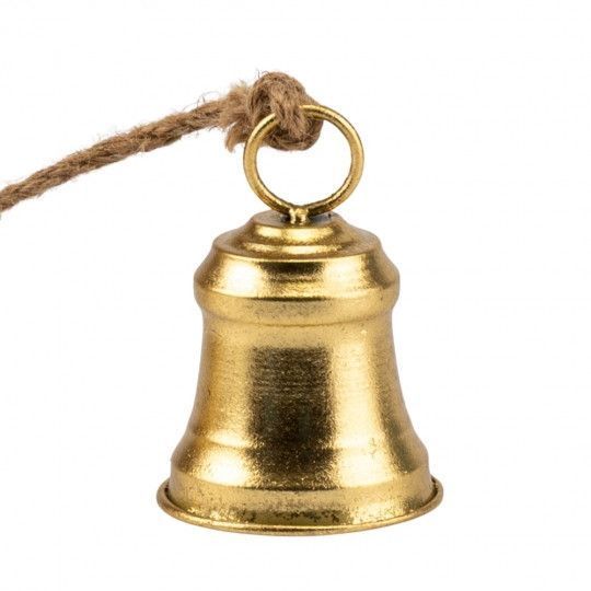 Декоративна підвіска Дзвіночки Christmas bells (6 шт.) 56 см, метал, джут (6033-025) 6033-025 фото