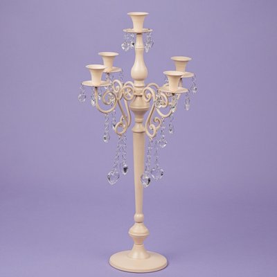 Підсвічник 66см на 5 свічках з кристалами, кремовий (2 шт). (2011-022) 2011-022 фото