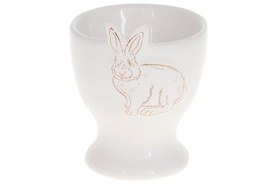Підставка під яйце керамічним з зображенням Bunny :5.5 помножити на 5.5 помножити на 6.6см, білий з золотом, 12шт. в упаковці (795-213) 795-213 фото