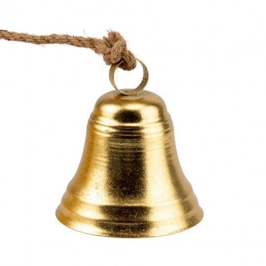 Декоративна підвіска Дзвіночки Christmas bells (6 шт.) 69 см, метал, джут (6033-022) 6033-022 фото