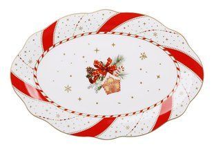 Блюдо порцелянове Christmas Ribbon 30.6*20.6*2.5см.&nbsp;( 498-358) 498-358 фото