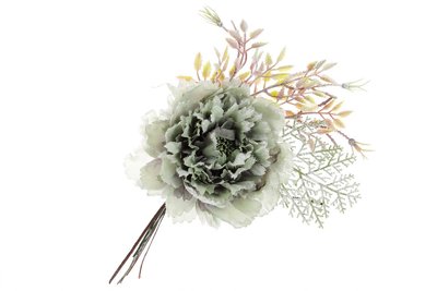 Декоративна штучна квітка Півонія, 18 см, колір — зелений морський, у пакованні 24 шт. 832-149 832-149 фото