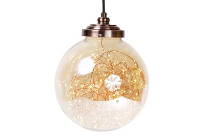 Декоративна куля 23 см з LED-гірляндою всередині (300 міні-LED, колір — теплий білий, постійне світіння) 830-319 830-319 фото