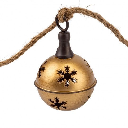 Декоративна гірлянда Дзвіночки Christmas bells (6 шт.) 160 см., метал, джут (6033-018) 6033-018 фото