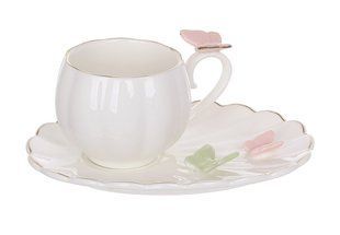 Кофейный фарфоровый набор Butterflies 6 чашек 110мл., 6 блюдец 14.7*1.4см., (999-107) 999-107 фото