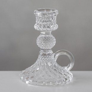 Підсвічник кришталевий класика, 10*8 м, скло, в пакованні 2 шт. (2020-003) 2020-003 фото