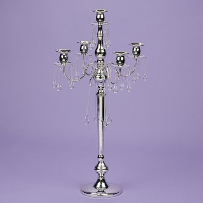 Підсвічник 66 см. на 5 свічках з кристалами, хром (2 шт). (2011-015) 2011-015 фото