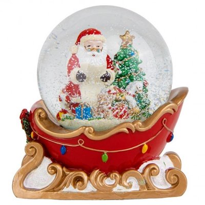 Музична Снігова куля "Санта на санях" 15.5*12*16.5 см, полістоун (6016-035) 6016-035 фото