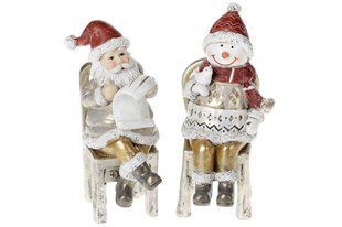 Декоративная фигурка Снеговик , Санта 9*7.50*16.5см, в упаковке 2шт, полистоун. (218-593) 218-593 фото