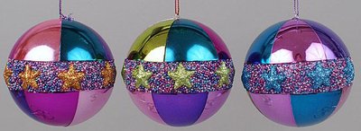 Ялинкова куля з декором 8 см, 3 різновиди, в пакованні 12 шт. NY21-132 NY21-132 фото