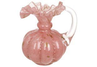 Скляна ваза з ручкою Roselle (ручна робота) 12*17 см, колір &mdash; темно-рожевий (992-431) 992-431 фото