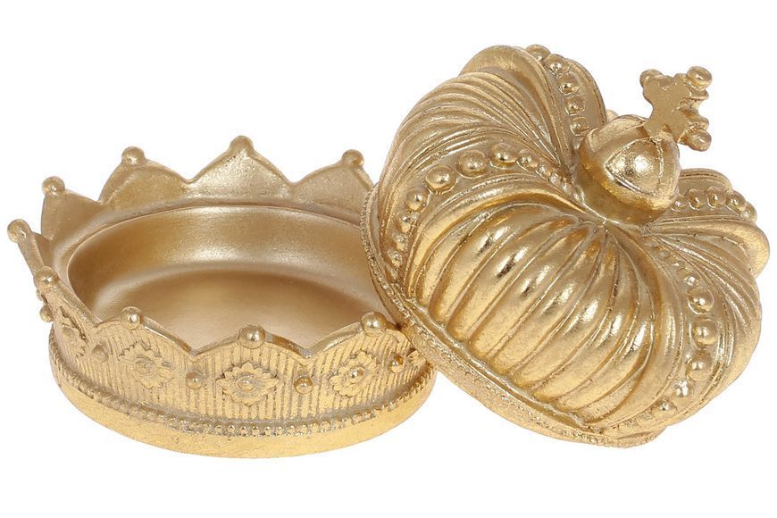 Скринька Корона 11.5 см, колір &mdash; золото, матеріал полістоун (450-849) 450-849 фото