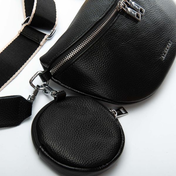 Сумка Класична шкіра ALEX RAI 99127 black бананка 99127 black фото