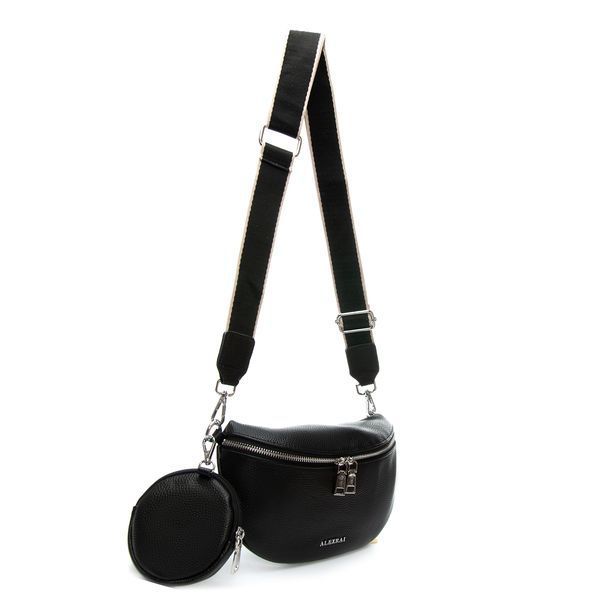 Сумка Класична шкіра ALEX RAI 99127 black бананка 99127 black фото