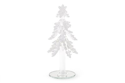 Декоративна скляна ялинка 16 см, колір — білий 118-417 118-417 фото