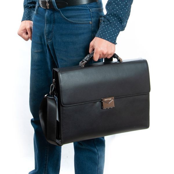 Сумка Мужская Портфель кожа BRETTON 1716-1 black 1716-1 black фото