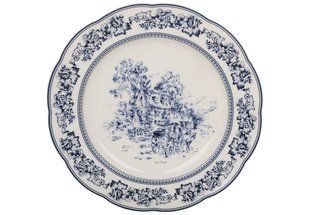 Тарілка порцелянова 22*2.5 см., Heritage Toile Collection Blue, в пакованні 6 шт. (K343) K343 фото