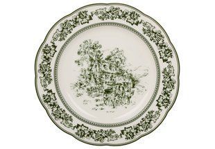 Тарілка порцелянова 22*2.5 см., Heritage Toile Collection Green, в пакованні 6 шт. (K350) K350 фото