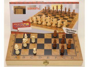 Шахматы + шашки, нарды, 3 в 1, дерево , р-р доски 48см x 48см, (i5-53) i5-53 фото