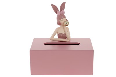 Коробка для серветок, дівчинка - Зайка, 20*12*21.5см колір - рожевий (890-704) 890-704 фото