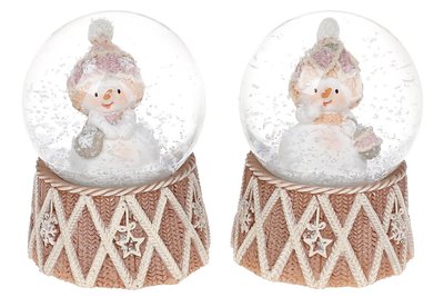 Декоратна водяна куля Сніговічки, 2 види, 6,5см, в упаковці 12шт. (559-422) 559-422 фото