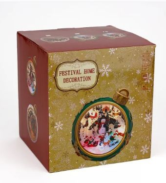 Новогодний фонарь с музыкой и подсветкой "Рождественский шар", 18*20см., полистоун (9408-004) 9408-004 фото