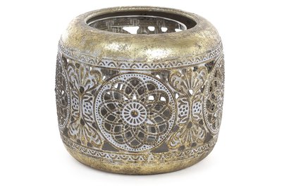 Декоратний металевий свічник зі скляною колбою 11.5см (589-138) 589-138 фото