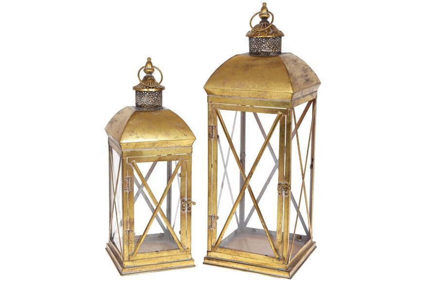 Декоратинний металевий свічник,Фонар, 22*2*2sм, золото антик (589-244) 589-244 фото
