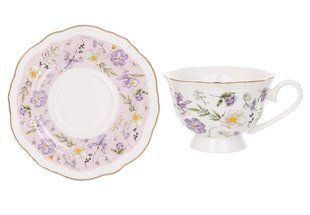 Чайный фарфоровый набор Floral 6 чашек 250мл., 6 блюдец (999-103) 999-103 фото