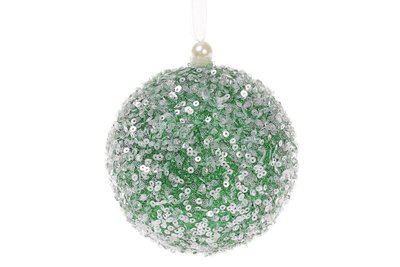 Ялинкова куля 10 см, колір — зелений, у пакованні — 12 шт. 182-884 182-884 фото
