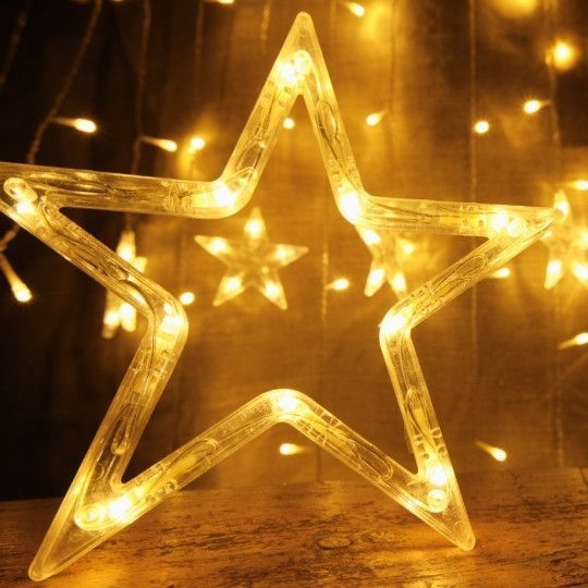 Гірлянда "Зірки", 140 LED, жовта, 3200*60 см, від електромережі (9133-032) 9133-032 фото