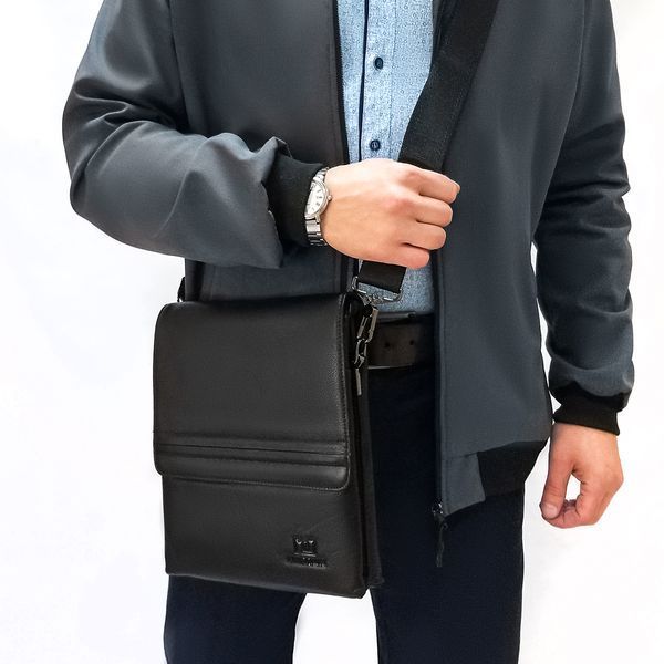 Сумка из натуральной кожи мужская BRETTON (23*26*6 см) 5416-3 black 5416-3 black фото
