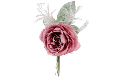 Декоративна штучна квітка Троянда 12 см, колір рожевий, у пакованні 36 шт. 832-128 832-128 фото