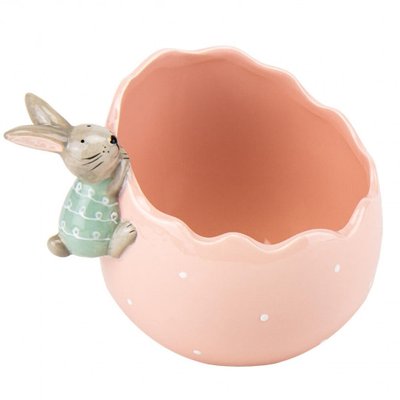 Ємкість керамічна для зберігання, Кролик - садівник, 18*15.5*16см, рожевий (4000-030) 4000-030 фото