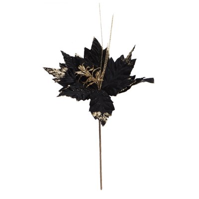 Декоративна квітка "Миттєвість Різдва" чорний, у пакованні 3 шт. (2010-097) 2010-097 фото