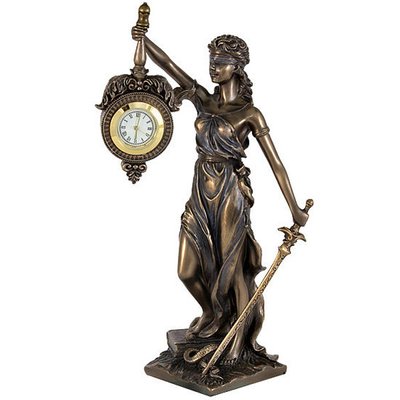 Богиня справедливості Феміда 19 см із годинником Veronese 76754A4 76754A4 фото