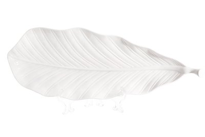 Блюдо порцелянове сервірувальне Аркуш 16*43*6.8 см, колір — білий, у пакованні 2 шт. (988-324) 988-324 фото