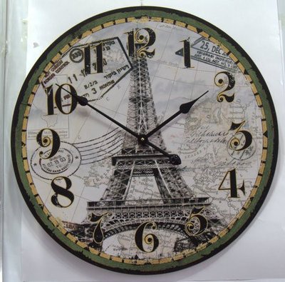 Настінні великі кварцовий годинник МДФ 60см " Париж " BL-CK24 B фото